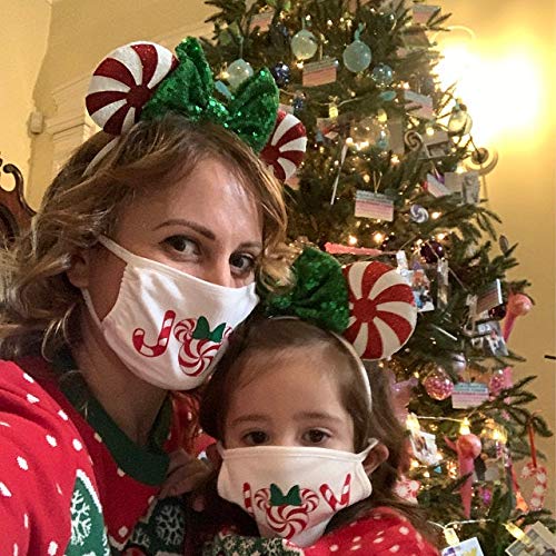 سي إل جيفت آذان ميني نعناع أحمر من CLGIFT آذان ميكي نعناع آذان عيد الميلاد ميني آذان فضية وذهبية زرقاء وآذان ميني قوس قزح لامعة وآذان ماوس كلاسيكية ترتر أحمر (قصب حلوى عيد الميلاد) - Image 3